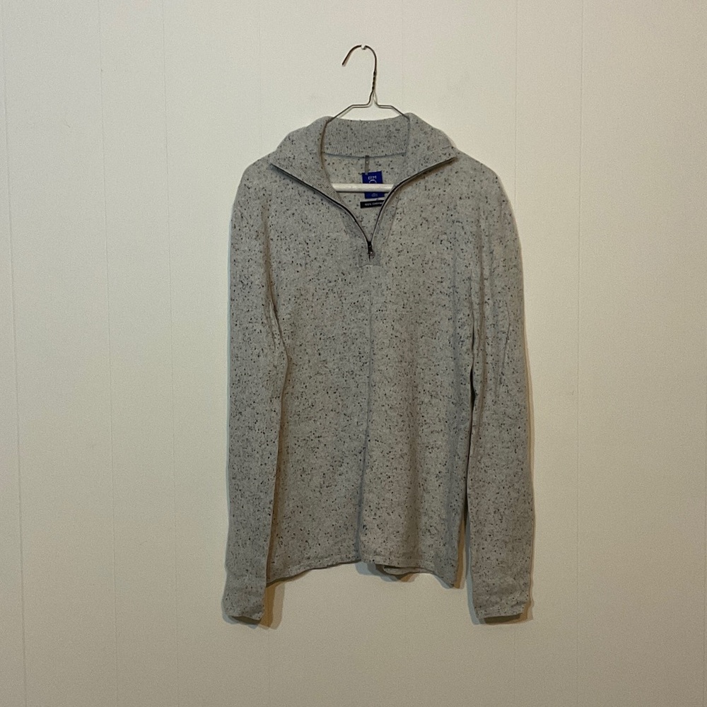 EFM Speckled Gray Quarter-Zip Cashmere Sweater